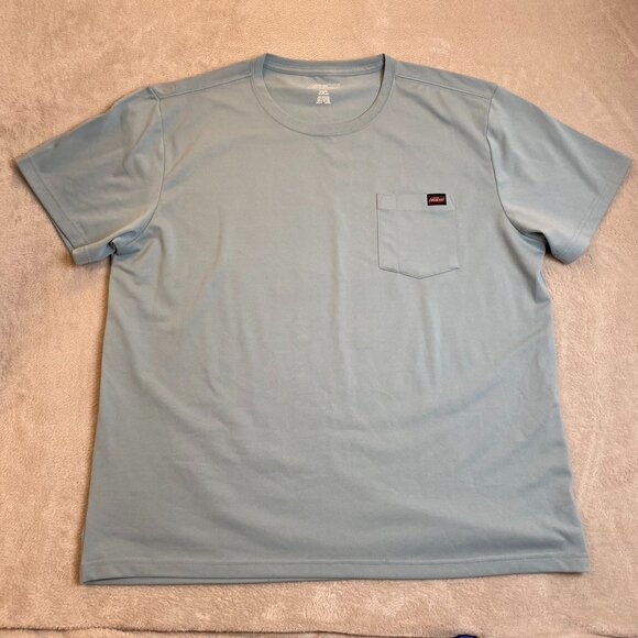 Dickies Men's T-Shirt 2XL Light Blue Crewneck With Pocket - Picture 10 of 11